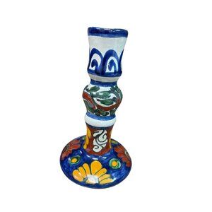 Talvera Mexico hand made & painted floral 8" ceramic vase SKU 9825